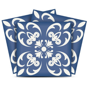 Homeroots 12" X 12" Wedgwood Blue And White Peel And Stick Tiles For Effortless Home Makeover & Design 12" X 12" Vinyl 556411