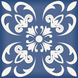 Homeroots 12" X 12" Wedgwood Blue And White Peel And Stick Tiles For Effortless Home Makeover & Design 12" X 12" Vinyl 556411