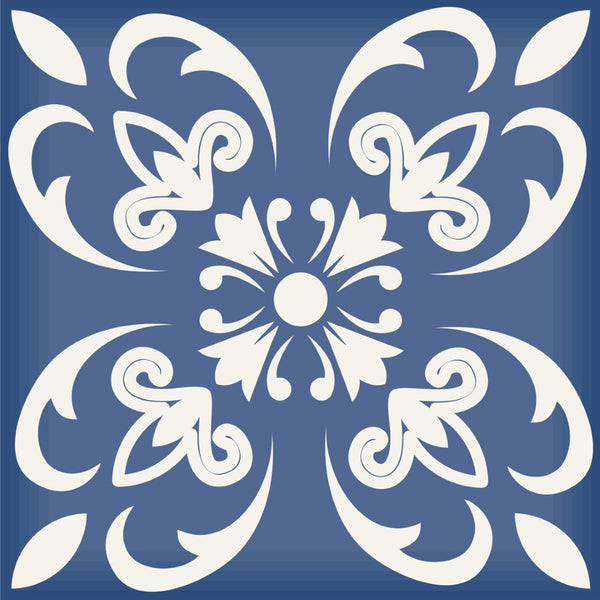 Homeroots 12" X 12" Wedgwood Blue And White Peel And Stick Tiles For Effortless Home Makeover & Design 12" X 12" Vinyl 556411