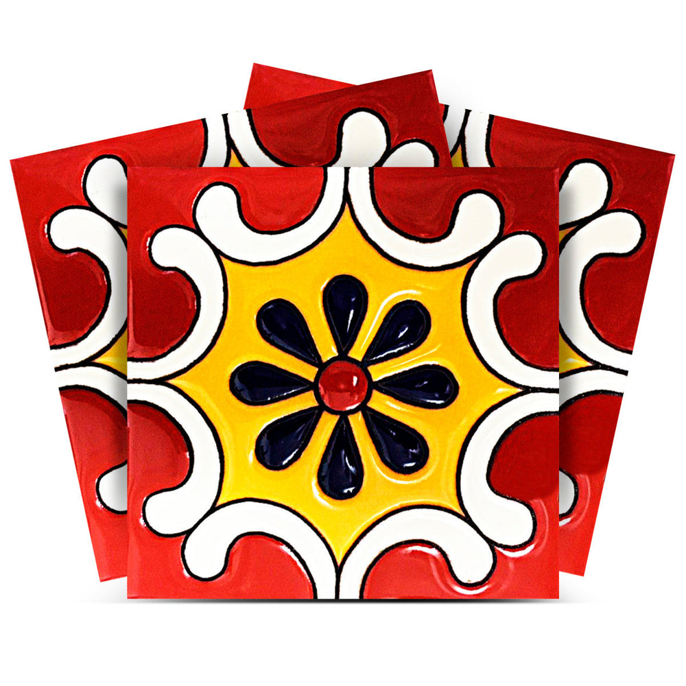 Homeroots 12" Blue Gray Yellow Pop Peel And Stick Tiles - Colorful, Removable Stickers For Effortless Home Decor 12" X 12" Vinyl 556416