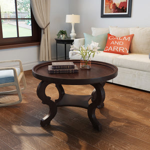 Christopher Knight Home® - Noble House - Althea Dark Walnut Finished Faux Wood Circular Coffee Table