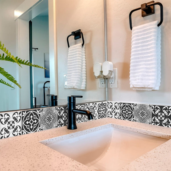 Homeroots 12" Shades Of Grey Mosaic Peel And Stick Tiles For Easy Home Makeovers - Removable & Stylish Décor 12" X 12" Vinyl 556420