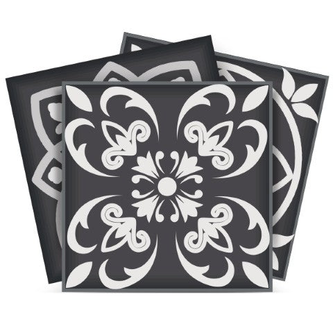 Homeroots 12" Shades Of Black Mosaic Peel And Stick Tiles – Effortless Home Makeover For Any Room Style! 12" X 12" Vinyl 556421