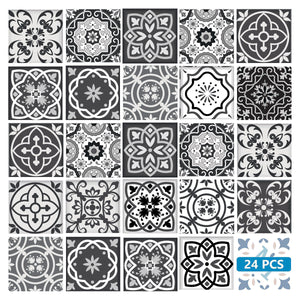 Homeroots 12" Shades Of Black Mosaic Peel And Stick Tiles – Effortless Home Makeover For Any Room Style! 12" X 12" Vinyl 556421