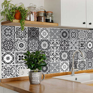 Homeroots 12" Shades Of Black Mosaic Peel And Stick Tiles – Effortless Home Makeover For Any Room Style! 12" X 12" Vinyl 556421