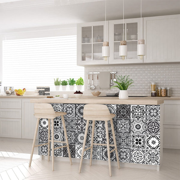 Homeroots 12" Shades Of Black Mosaic Peel And Stick Tiles – Effortless Home Makeover For Any Room Style! 12" X 12" Vinyl 556421