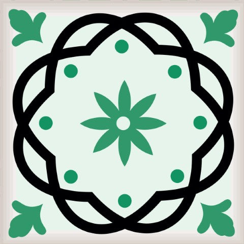 Homeroots 12" Green And White Mosaic Peel And Stick Tiles - Removable Decor For Effortless Room Makeover 12" X 12" Vinyl 556423