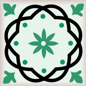 Homeroots 12" Green And White Mosaic Peel And Stick Tiles - Removable Decor For Effortless Room Makeover 12" X 12" Vinyl 556423