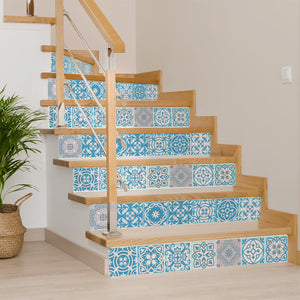 Homeroots 12" Sky Blue Mosaic Peel And Stick Tiles – Versatile, Removable Decor For Effortless Room Makeover 12" X 12" Vinyl 556424