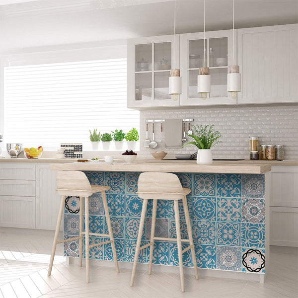 Homeroots 12" Sky Blue Mosaic Peel And Stick Tiles – Versatile, Removable Decor For Effortless Room Makeover 12" X 12" Vinyl 556424