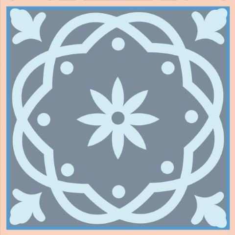 Homeroots 12" Baby Blue And Peach Mosaic Peel And Stick Tiles – Transform Any Space Effortlessly! 12" X 12" Vinyl 556426