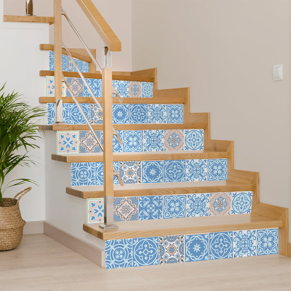 Homeroots 12" Ocean Blue Mosaic Peel And Stick Tiles - Vibrant, Removable Decor For Easy Home Makeovers! 12" X 12" Vinyl 556427