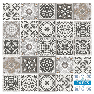 Homeroots 12" Wood Brown And White Mosaic Peel And Stick Tiles - Easy, Removable Decor For Any Space! 12" X 12" Vinyl 556429