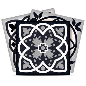 Homeroots 12" Black, White & Tan Peel And Stick Tiles - Versatile Removable Stickers For Home Decor & Diy Projects 12" X 12" Vinyl 556430