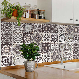 Homeroots 12" Light Brown And White Mosaic Peel And Stick Tiles – Easy, Removable Decor For Stylish Makeovers! 12" X 12" Vinyl 556431