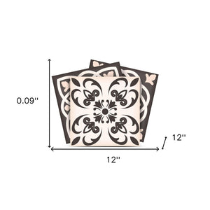 Homeroots 12" Charcoal And White Mosaic Peel And Stick Removable Tiles For Effortless Home Makeovers 12" X 12" Vinyl 556432