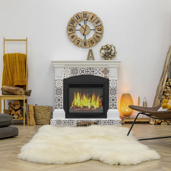 Homeroots 12" Charcoal And White Mosaic Peel And Stick Removable Tiles For Effortless Home Makeovers 12" X 12" Vinyl 556432