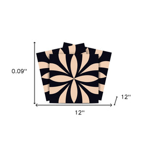 Homeroots 12" Intertwined Black And Cream Peel And Stick Tiles – Effortless Home Makeover For Any Space! 12" X 12" Vinyl 556435