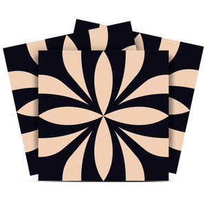 Homeroots 12" Intertwined Black And Cream Peel And Stick Tiles – Effortless Home Makeover For Any Space! 12" X 12" Vinyl 556435