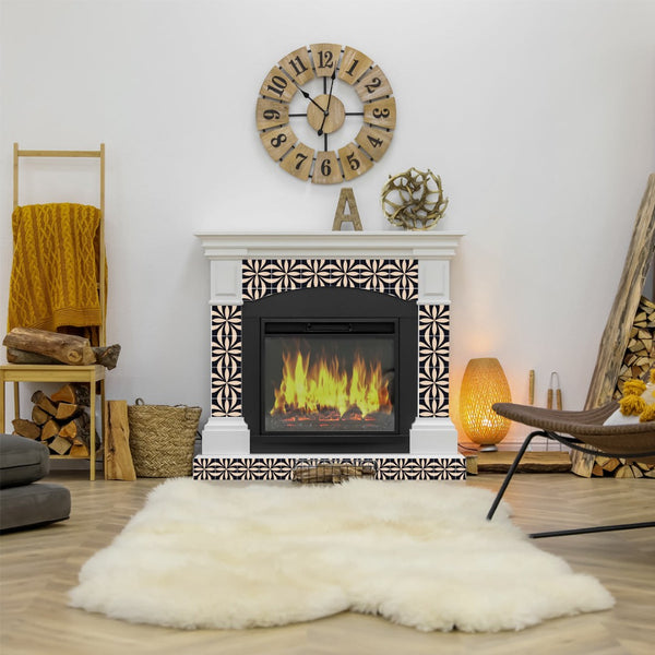 Homeroots 12" Intertwined Black And Cream Peel And Stick Tiles – Effortless Home Makeover For Any Space! 12" X 12" Vinyl 556435