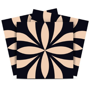 Homeroots 12" Intertwined Black And Cream Peel And Stick Tiles – Effortless Home Makeover For Any Space! 12" X 12" Vinyl 556435