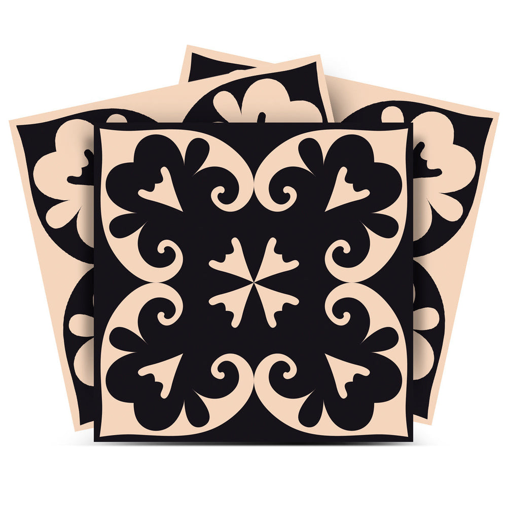 Homeroots 12" Peel And Stick Brown And Black The Sheep Removable Tiles For Effortless Home Makeovers 12" X 12" Vinyl 556436