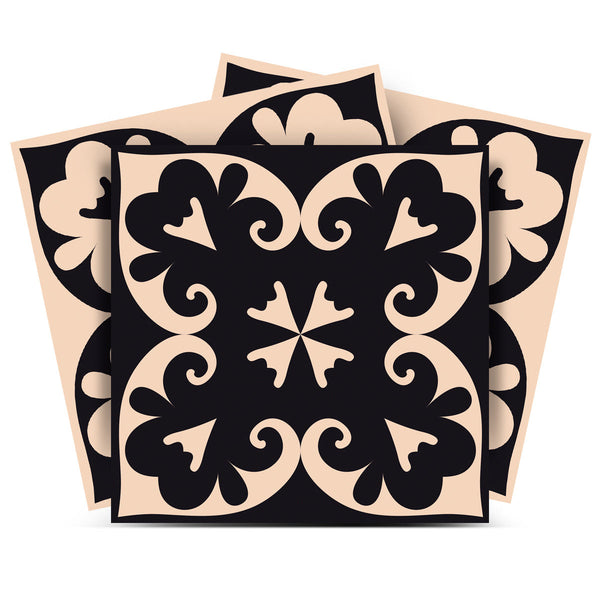 Homeroots 12" Peel And Stick Brown And Black The Sheep Removable Tiles For Effortless Home Makeovers 12" X 12" Vinyl 556436