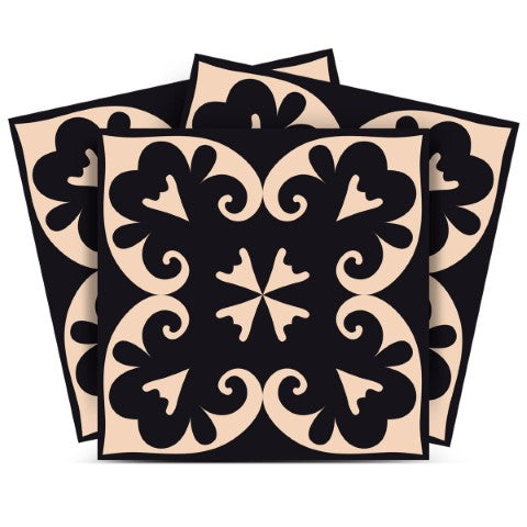 Homeroots 12" Black Sheep Peel And Stick Tiles - Vibrant, Removable Décor For Effortless Home Transformations! 12" X 12" Vinyl 556437