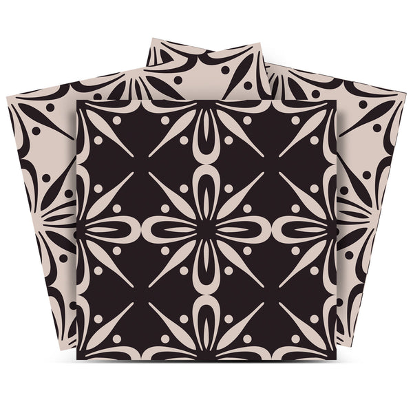 Homeroots 12" Clover Peel And Stick Removable Tiles - Stylish Gray And Black Design For Easy Home Makeovers 12" X 12" Vinyl 556439