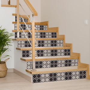 Homeroots 12" Clover Peel And Stick Removable Tiles - Stylish Gray And Black Design For Easy Home Makeovers 12" X 12" Vinyl 556439