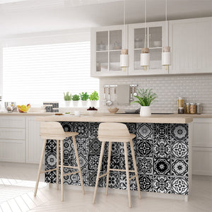 Homeroots 12" Night Sky Mosaic Peel And Stick Removable Tiles - Transform Any Space With Easy Style! 12" X 12" Vinyl 556442