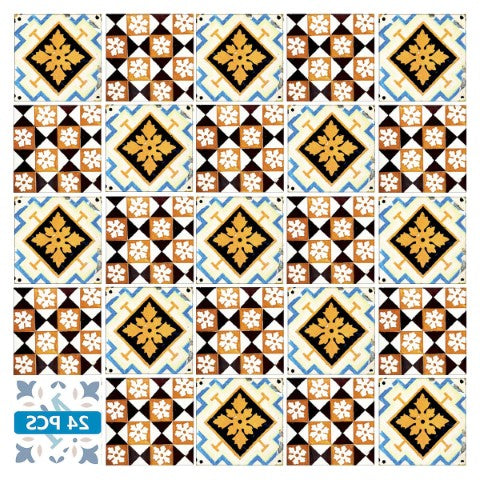 Homeroots 12" Snowflake And Diamond Peel And Stick Tiles - Colorful, Removable Décor For Any Room Makeover! 12" X 12" Vinyl 556446