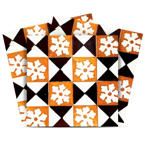 Homeroots 12" Mini Snowflakes & Squares Peel And Stick Tiles – Colorful, Removable Décor For Any Space! 12" X 12" Vinyl 556448