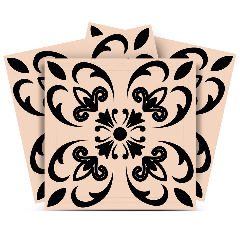 Homeroots 12" X 12" Black And Brown Mini Orchid Peel And Stick Tiles For Easy Home Decor Makeover Solutions 12" X 12" Vinyl 556449