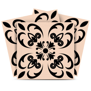 Homeroots 12" X 12" Black And Brown Mini Orchid Peel And Stick Tiles For Easy Home Decor Makeover Solutions 12" X 12" Vinyl 556449