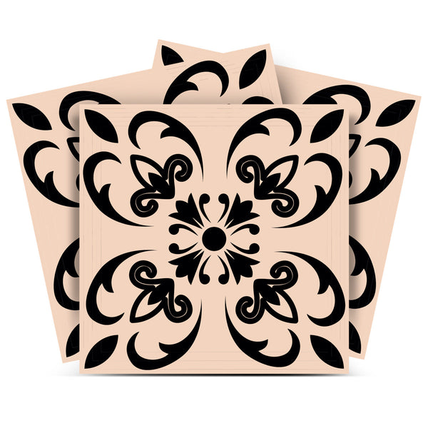 Homeroots 12" X 12" Black And Brown Mini Orchid Peel And Stick Tiles For Easy Home Decor Makeover Solutions 12" X 12" Vinyl 556449