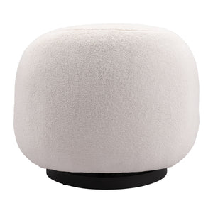 Homeroots 30" Cream And Black Sherpa Slipper Chair   556453