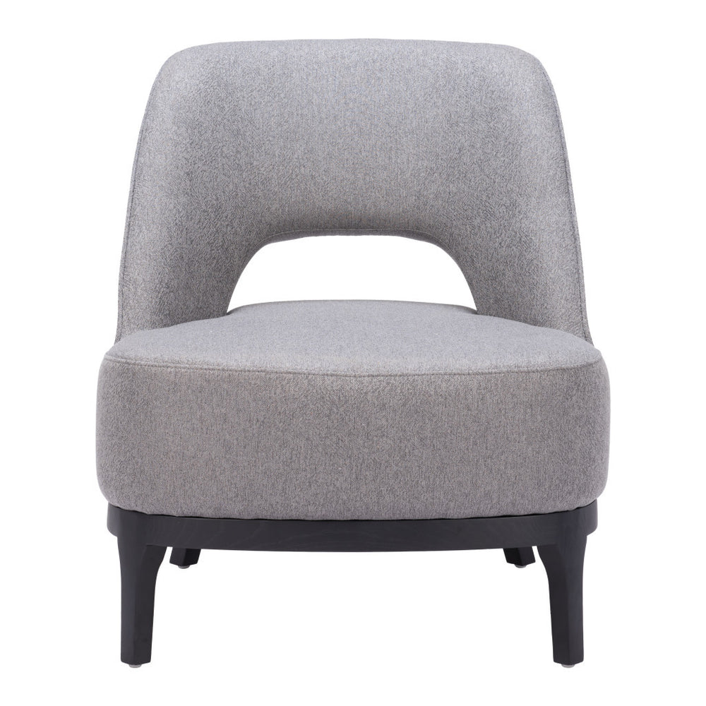 Homeroots 26" Gray And Black Fabric Lounge Chair   556458