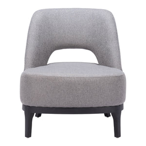 Homeroots 26" Gray And Black Fabric Lounge Chair   556458