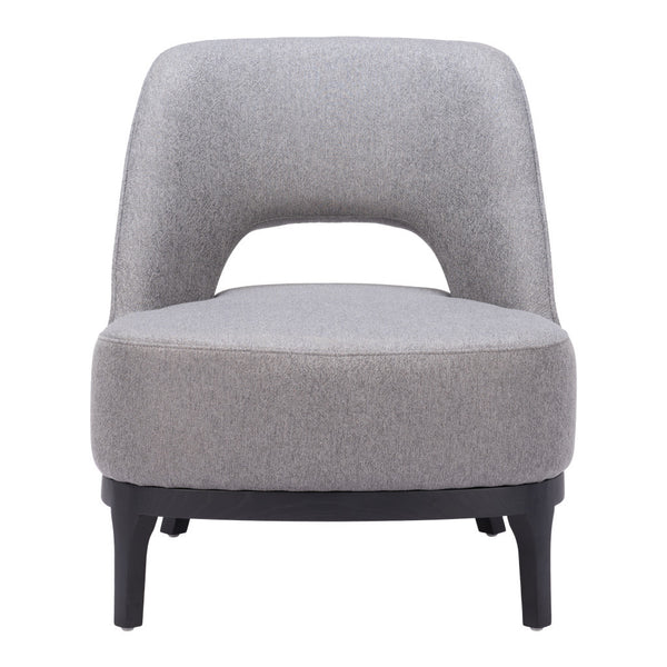 Homeroots 26" Gray And Black Fabric Lounge Chair   556458