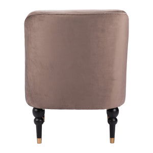 Homeroots 22" Taupe Black And Gold Velvet Side Chair   556460