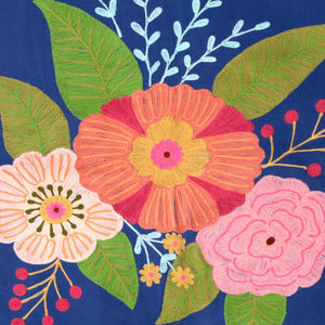 HomeRoots 26" Tropical Butterfly Accent Chair - Vibrant Blue & Black Floral Design for Comfort and Style 556462