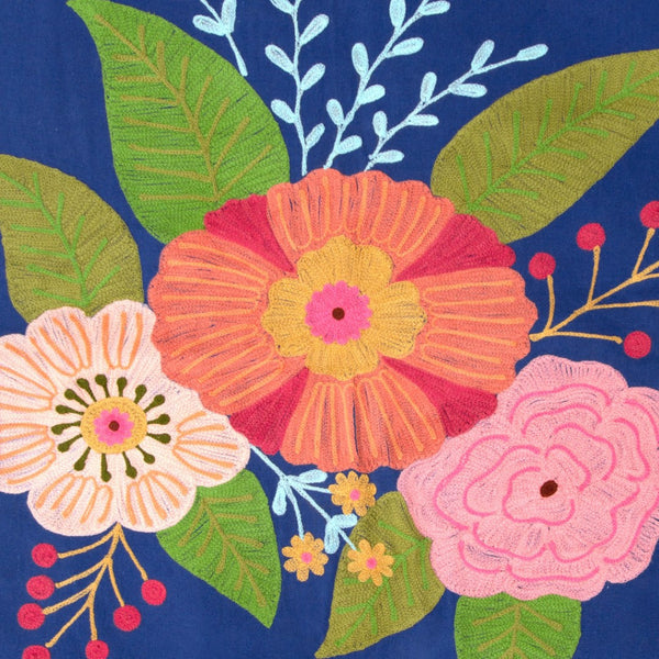 HomeRoots 26" Tropical Butterfly Accent Chair - Vibrant Blue & Black Floral Design for Comfort and Style 556462