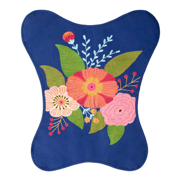 HomeRoots 26" Tropical Butterfly Accent Chair - Vibrant Blue & Black Floral Design for Comfort and Style 556462