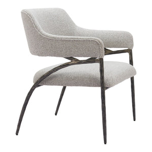 HomeRoots 28" Gray and Black Upholstered Arm Chair – Elegant Comfort with Durable Design for Home & Office Use 556473
