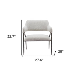 Homeroots 28" Gray And Black Fabric Arm Chair   556473