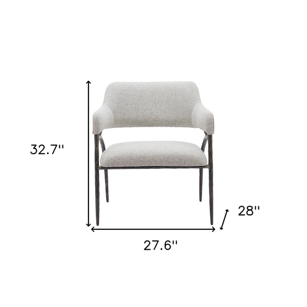 Homeroots 28" Gray And Black Fabric Arm Chair   556473