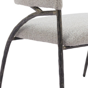 Homeroots 28" Gray And Black Fabric Arm Chair   556473