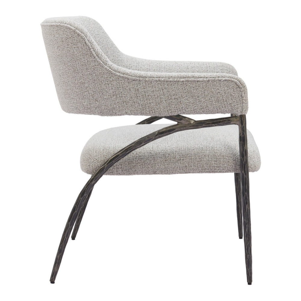 HomeRoots 28" Gray and Black Upholstered Arm Chair – Elegant Comfort with Durable Design for Home & Office Use 556473