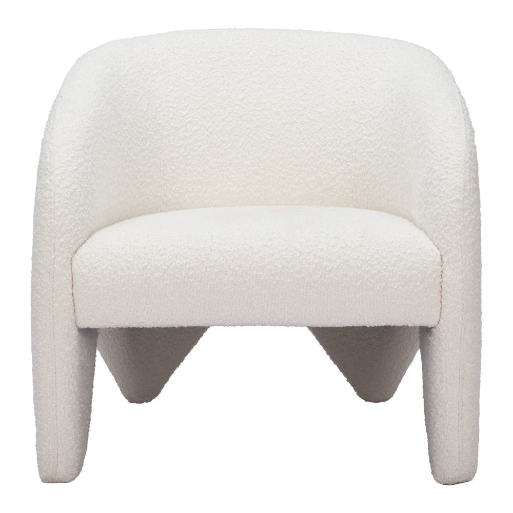 Homeroots 30" White Sherpa Arm Chair   556477